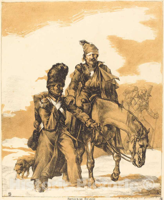 Art Print : ThÃ©odore Gericault, Retreat from Russia (Retour de Russie), 1818 - Vintage Wall Art