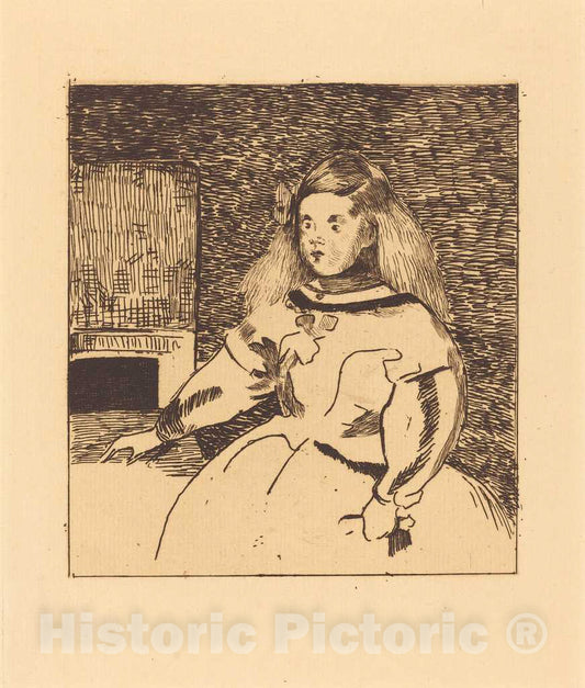Art Print : Manet After Diego VelÃ¡zquez, The Infanta Marguerita (Infante Marguerite), 1861 - Vintage Wall Art