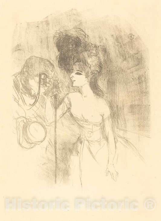 Art Print : Henri de Toulouse-Lautrec, Anna Held and Baldy (Anna Held et Baldy), 1896 - Vintage Wall Art
