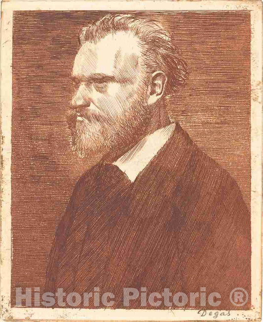 Art Print : Edgar Degas, Edouard Manet, Bust-Length Portrait (Manet en Buste), c. 1861 - Vintage Wall Art