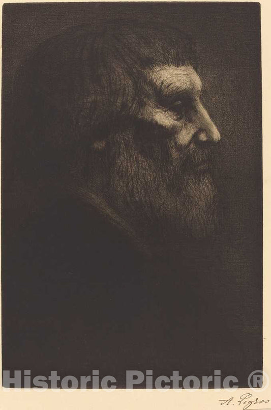 Art Print : Alphonse Legros, Head of a Beggar (Tete de Mendiant) - Vintage Wall Art