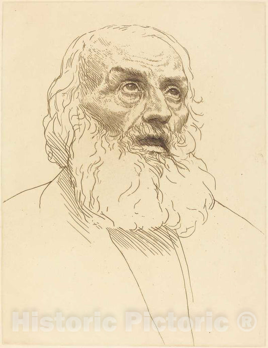 Art Print : Alphonse Legros, Study of an Old Man (Etude de vieillard) - Vintage Wall Art