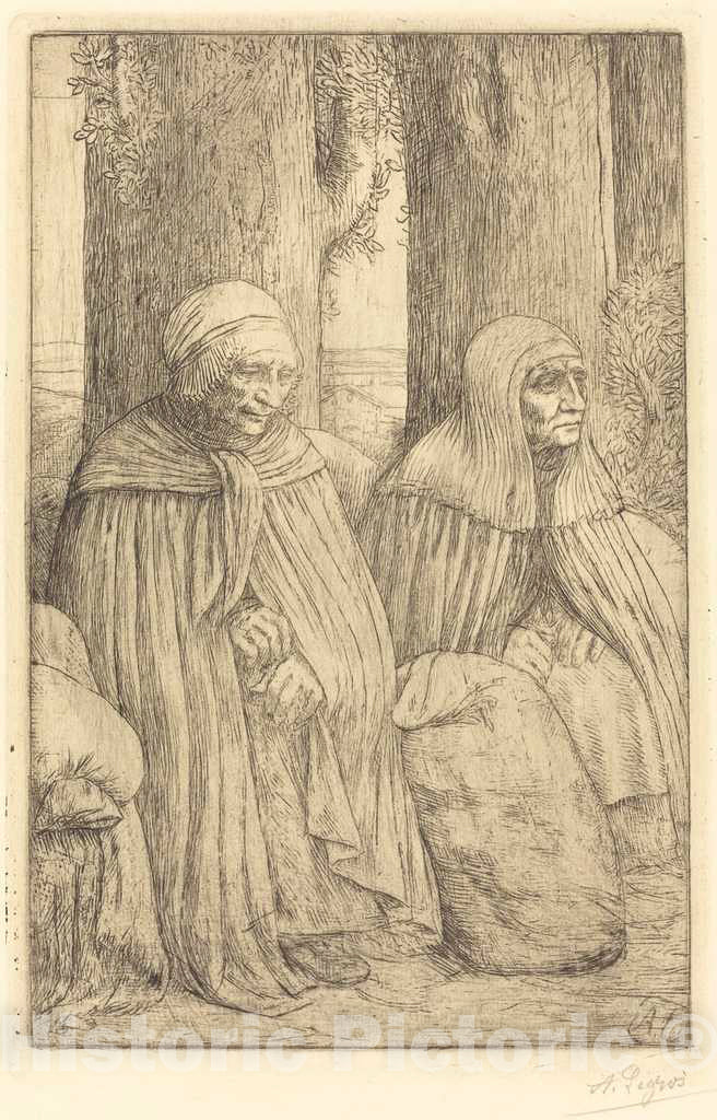 Art Print : Alphonse Legros, Peasants (Paysannes) - Vintage Wall Art