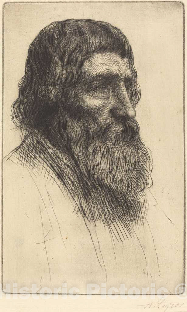 Art Print : Alphonse Legros, English Peasant (Paysan Anglais) - Vintage Wall Art
