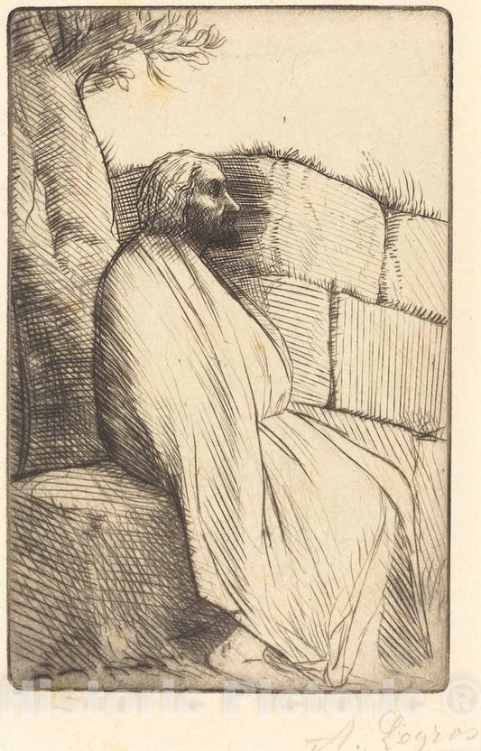 Art Print : Alphonse Legros, Philosopher (Le Philosophe) - Vintage Wall Art