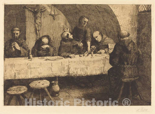 Art Print : Alphonse Legros, The Refectory (Le refectoire) - Vintage Wall Art