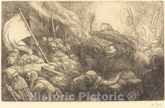 Art Print : Alphonse Legros, The Triumph of Death: Proclamation (Le Triomphe de la Mort: La Proclamation) - Vintage Wall Art