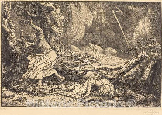 Art Print : Alphonse Legros, Victims of The Lightning (Victimes de la foudre) - Vintage Wall Art