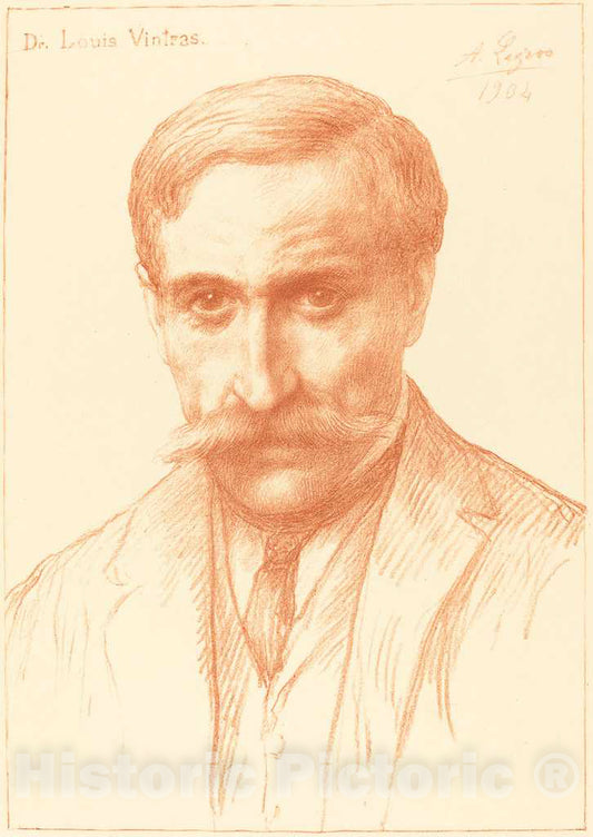 Art Print : Alphonse Legros, Dr. Louis Vintras, 1904 - Vintage Wall Art