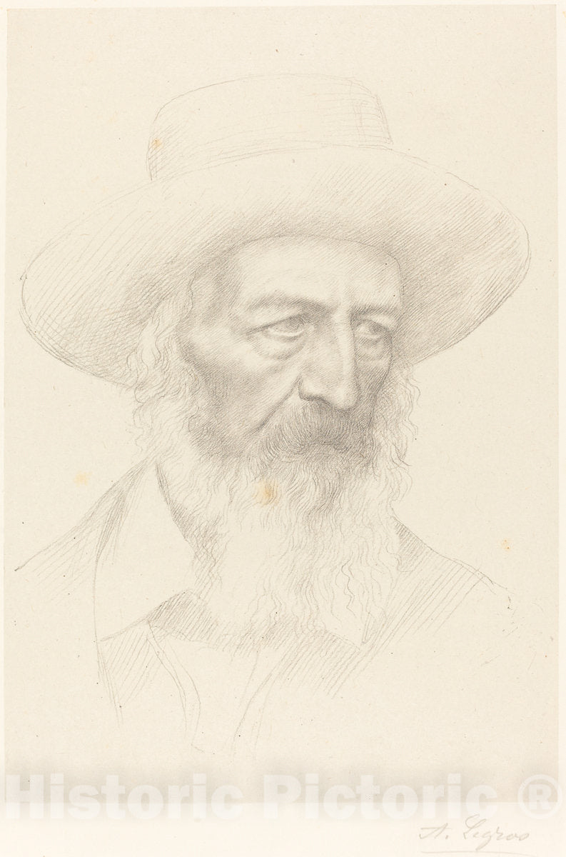 Art Print : Alphonse Legros, Alfred, Lord Tennyson - Vintage Wall Art