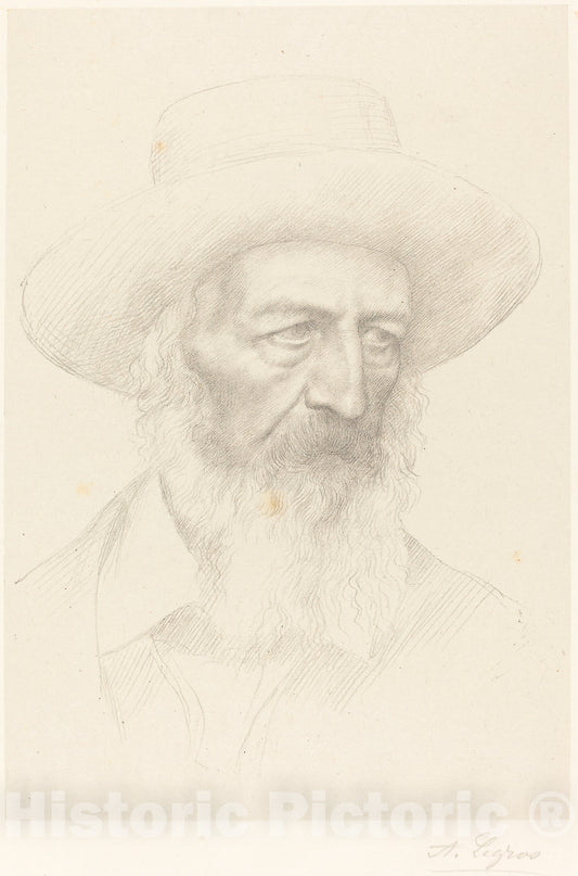 Art Print : Alphonse Legros, Alfred, Lord Tennyson - Vintage Wall Art