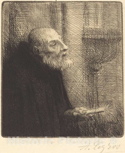 Art Print : Alphonse Legros, Distributor of The Holy Water (Le donneur D'eau benite) - Vintage Wall Art