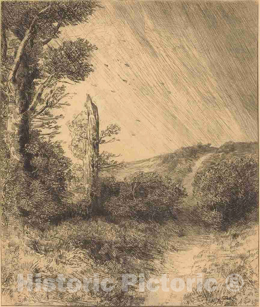 Art Print : Alphonse Legros, Gust of Wind (Le Coup de Vent) - Vintage Wall Art