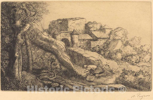 Art Print : Alphonse Legros, Little Burner of Grass (Le Petit bruleur d'herbe) - Vintage Wall Art