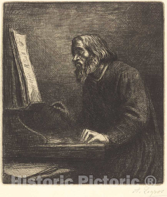 Art Print : Alphonse Legros, Choirmaster (Le Maitre de chapelle) - Vintage Wall Art