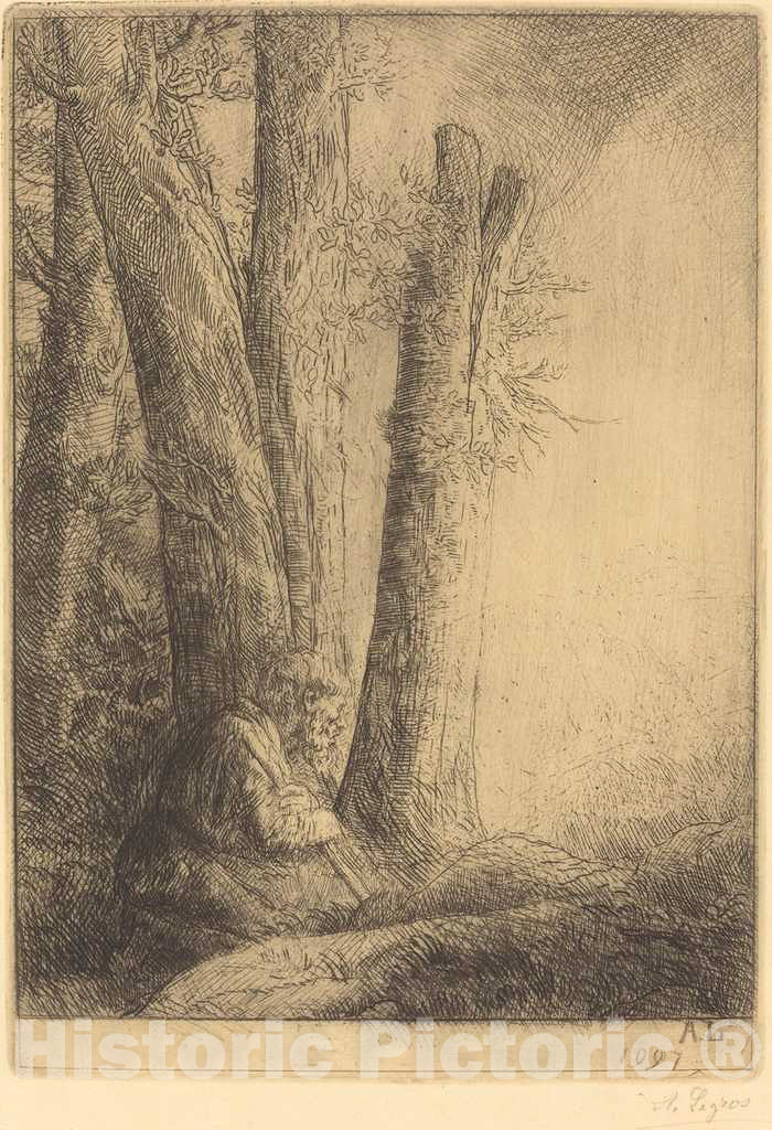 Art Print : Alphonse Legros, Study for The Prodigal Son (Etude Pour L'enfant prodigue) - Vintage Wall Art
