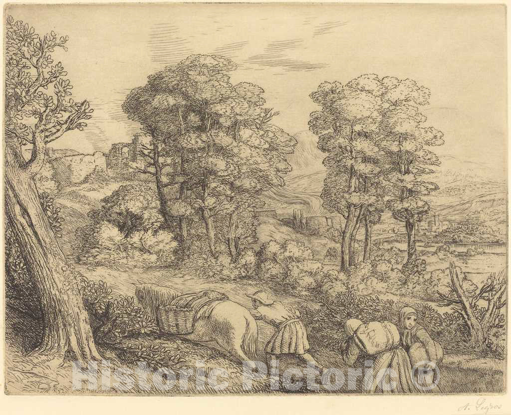 Art Print : Alphonse Legros, Return to The Farm (Le Retour a la Ferme) - Vintage Wall Art