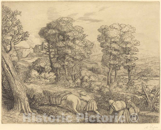 Art Print : Alphonse Legros, Return to The Farm (Le Retour a la Ferme) - Vintage Wall Art