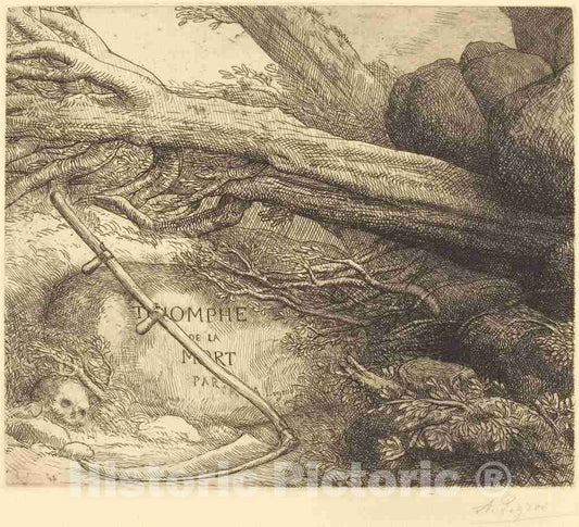 Art Print : Alphonse Legros, Avalanche: Frontispiece for Triumph of Death (L'avalanche: Frontispice du Triomphe dela Mort - Vintage Wall Art