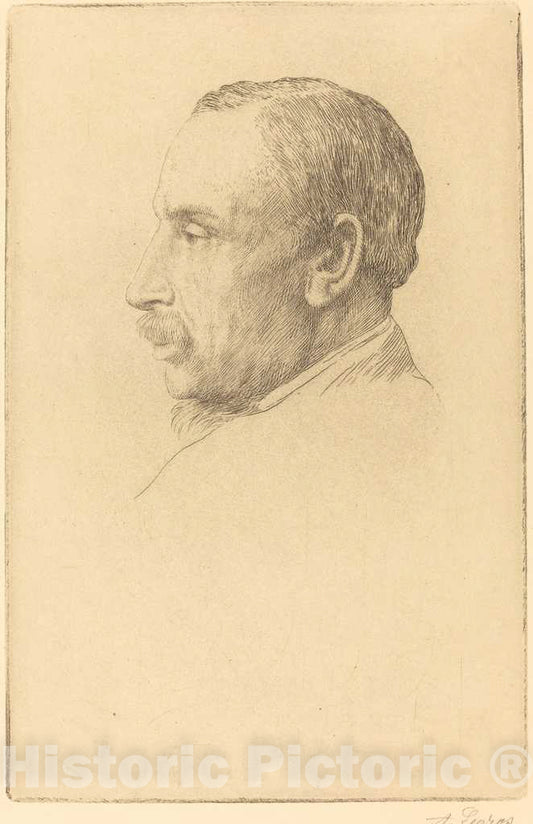 Art Print : Alphonse Legros, Professor W. Cawthorne Unwin - Vintage Wall Art