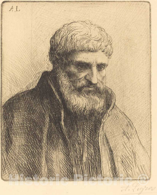 Art Print : Alphonse Legros, Study of an Old Man (Etude de vieillard) - Vintage Wall Art
