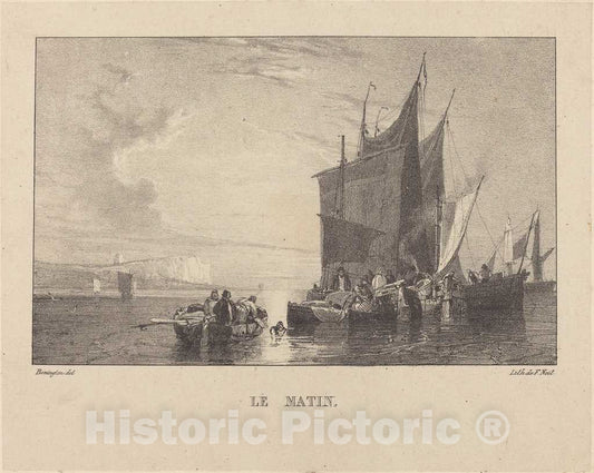 Art Print : Richard Parkes Bonington, Le Matin, 1824 - Vintage Wall Art