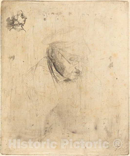 Art Print : Edgar Degas, RenÃ©-Hilaire de Gas, Grandfather of The Artist, 1856 - Vintage Wall Art