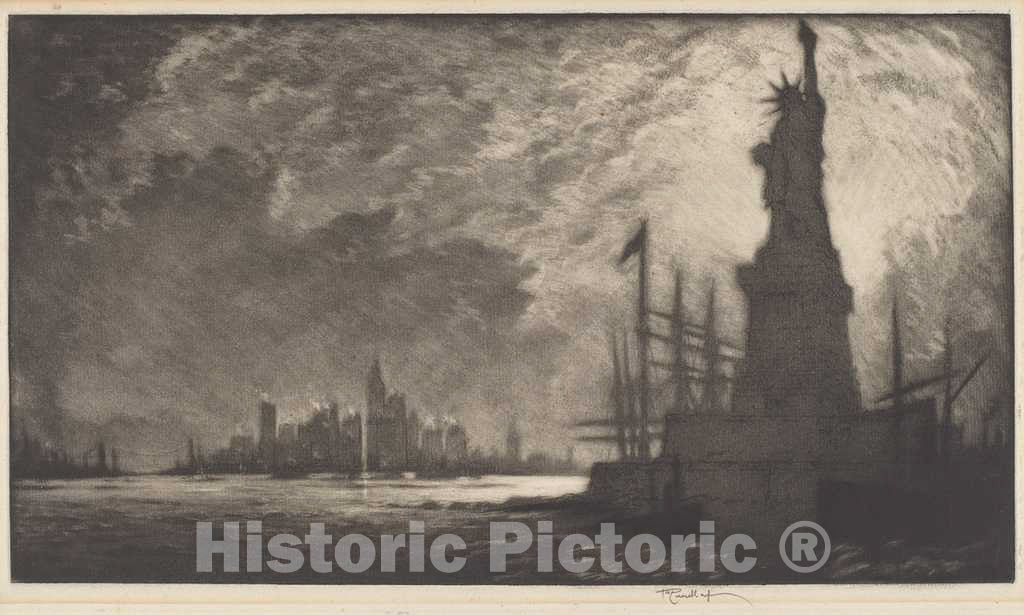 Art Print : Joseph Pennell, Hail America, 1909 - Vintage Wall Art