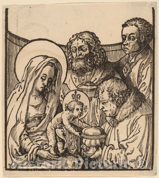Art Print : After Leyden, The Adoration of The Magi, c. 1515 - Vintage Wall Art