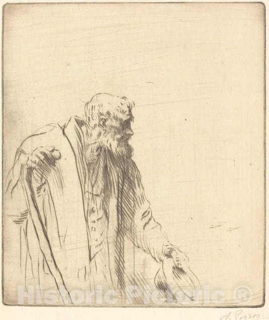 Art Print : Alphonse Legros, Beggar (Un Mendiant) - Vintage Wall Art