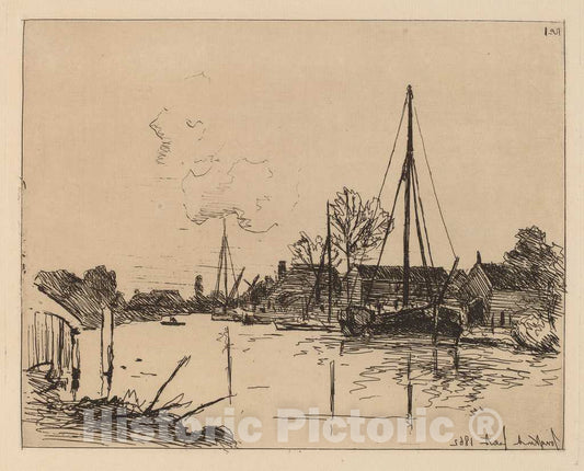 Art Print : Johan Barthold Jongkind, The Canal (Le Canal), 1862 - Vintage Wall Art