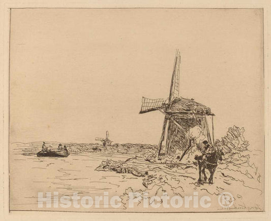 Art Print : Johan Barthold Jongkind, The Towpath (Le Chemin de Halage), 1862 - Vintage Wall Art