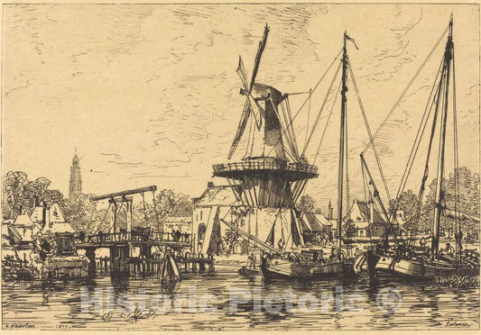 Art Print : Maxime Lalanne, A Haarlem, 1877 - Vintage Wall Art