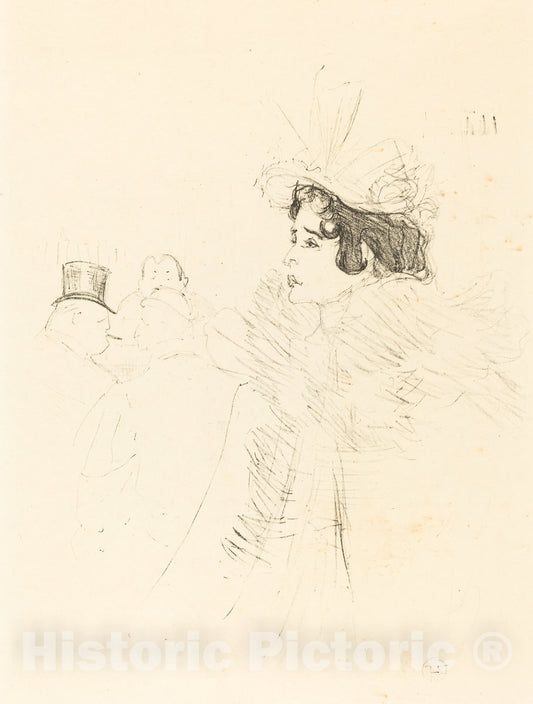 Art Print : Henri de Toulouse-Lautrec, Miss Belfort Belfort au Irish and American Bar, Rue Royale, 1895 - Vintage Wall Art