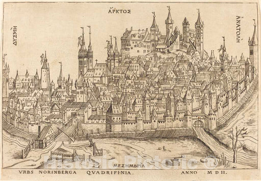 Art Print : Nuremberg, 1502 - Vintage Wall Art