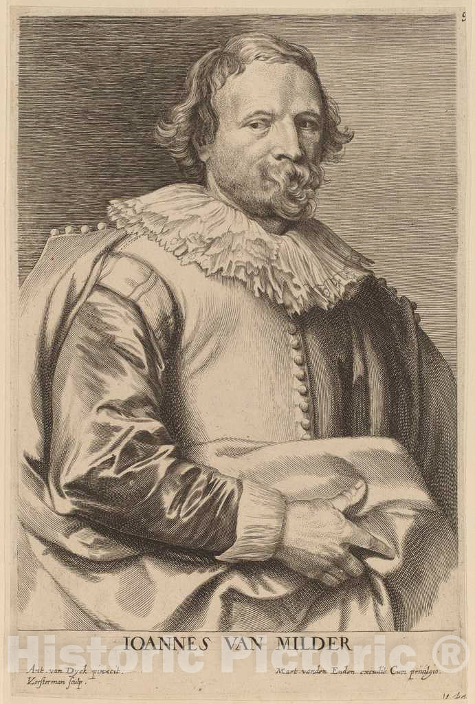 Art Print : Vorsterman After Van Dyck, Jan Van Mildert, c.1634 - Vintage Wall Art