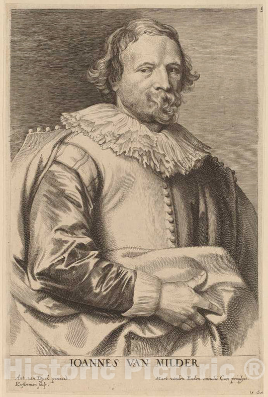 Art Print : Vorsterman After Van Dyck, Jan Van Mildert, c.1634 - Vintage Wall Art