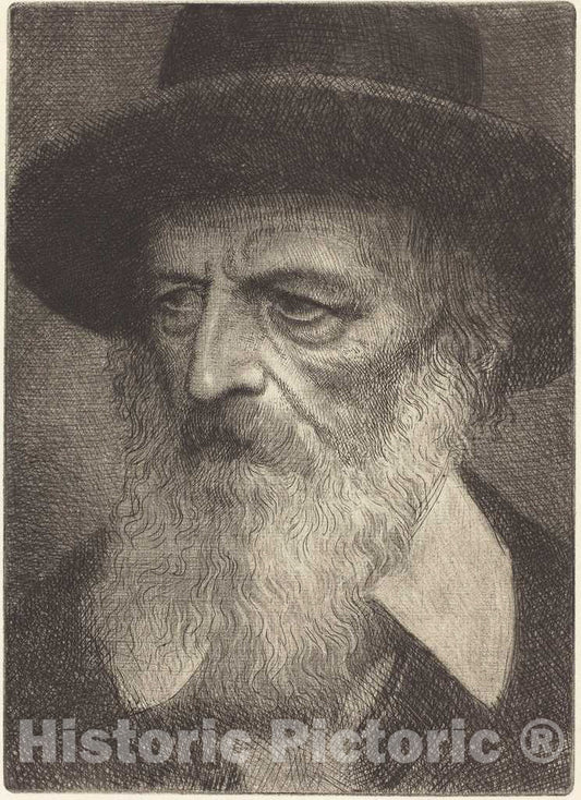 Art Print : Alphonse Legros, Lord A. Tennyson, 2nd Plate - Vintage Wall Art