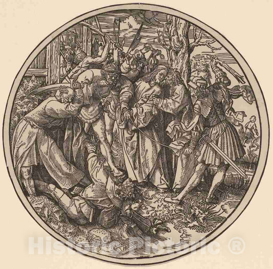 Art Print : Jacob Cornelisz Van Oostsanen, The Kiss of Judas, 1512 - Vintage Wall Art