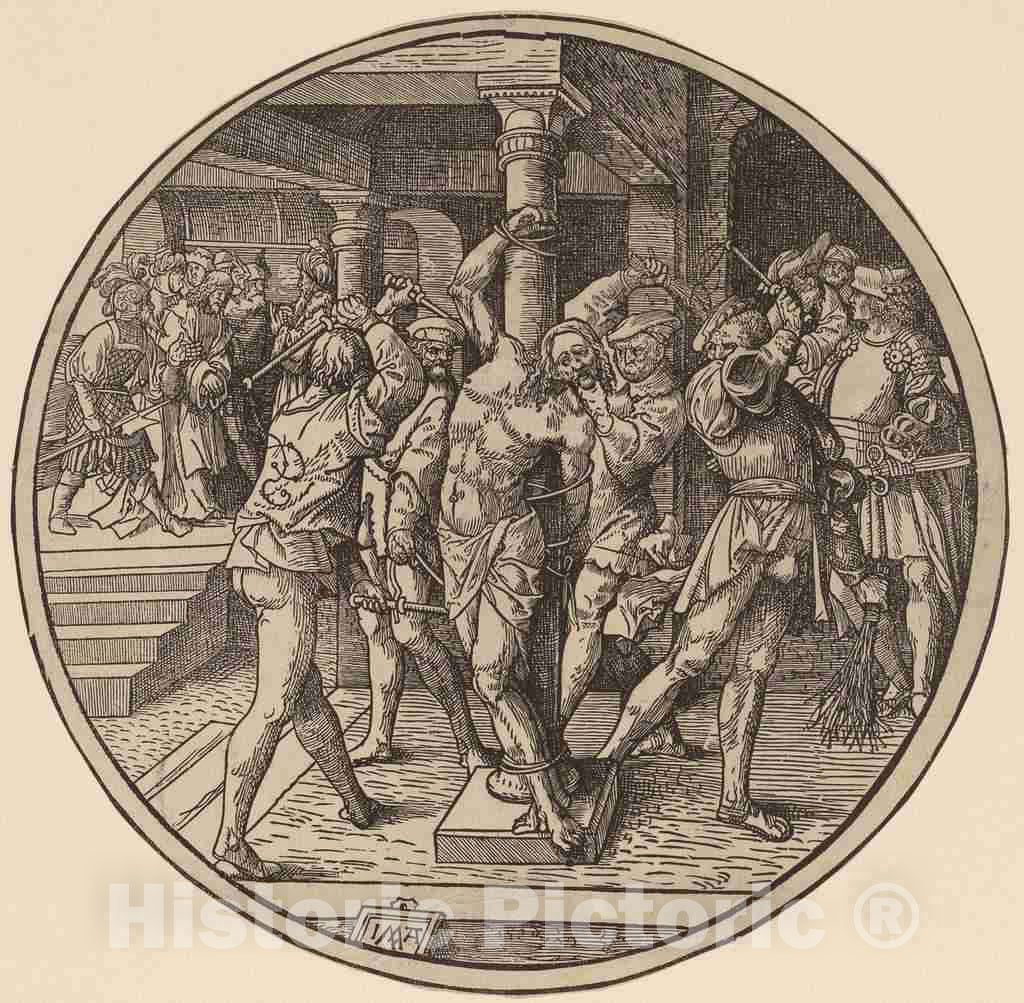 Art Print : Jacob Cornelisz Van Oostsanen, The Flagellation, 1514 - Vintage Wall Art