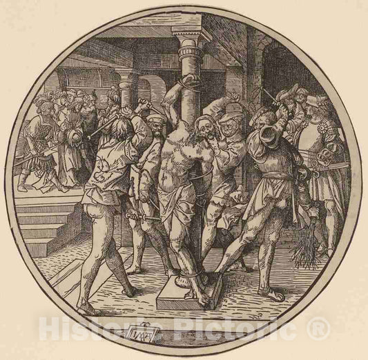 Art Print : Jacob Cornelisz Van Oostsanen, The Flagellation, 1514 - Vintage Wall Art