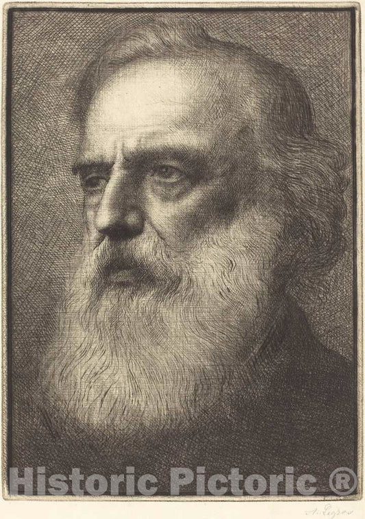 Art Print : Alphonse Legros, Self-Portrait, 4th Plate - Vintage Wall Art