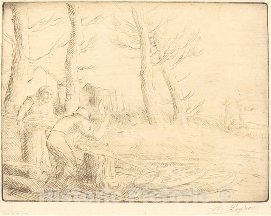 Art Print : Alphonse Legros, Wheelwright (Un Charron) - Vintage Wall Art