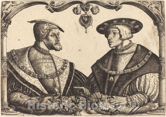 Art Print : Christoph Bockstorfer, Emperors Charles V and Ferdinand I - Vintage Wall Art