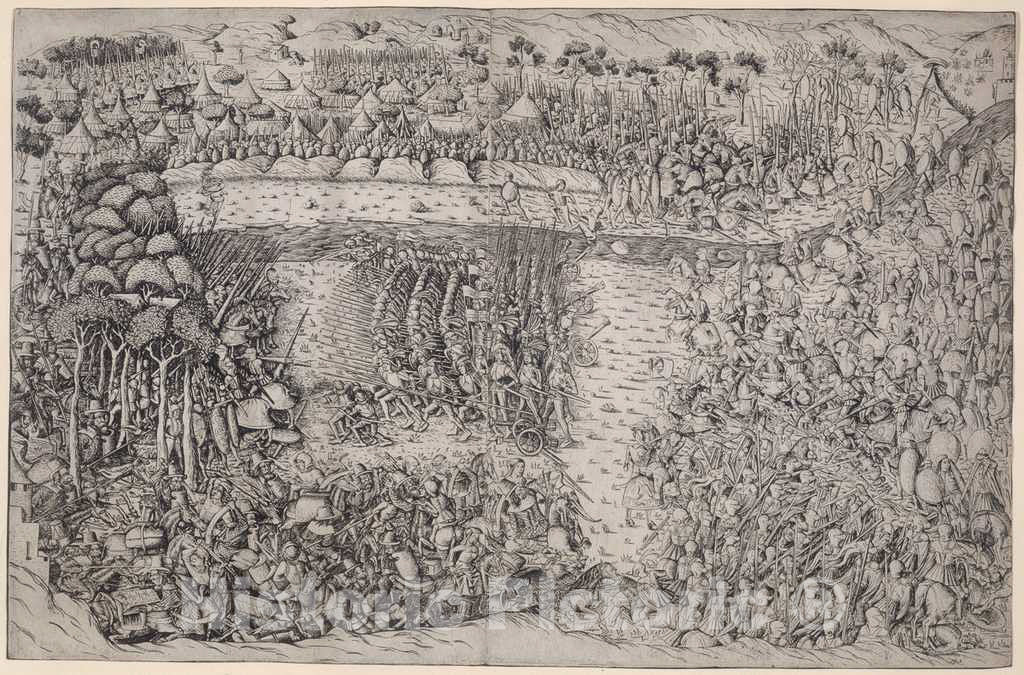 Art Print : The Battle of Fornovo, c.1501 - Vintage Wall Art