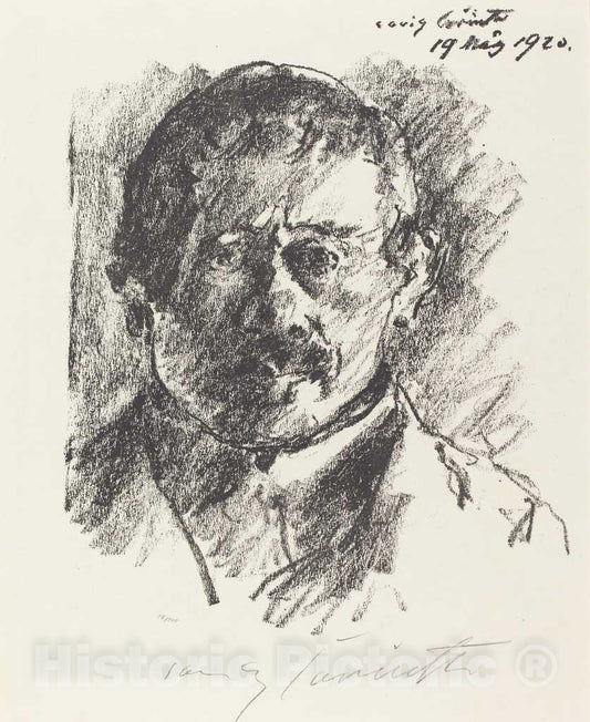 Art Print : Lovis Corinth, Self-Portrait (Selbstbildnis), 1920 - Vintage Wall Art