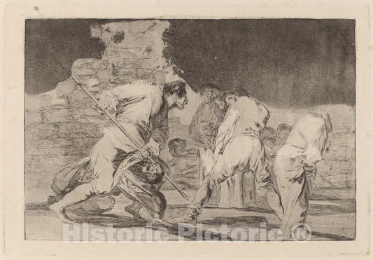 Art Print : Francisco de Goya, Disparate furioso (Furious Folly), in or After 1816 - Vintage Wall Art