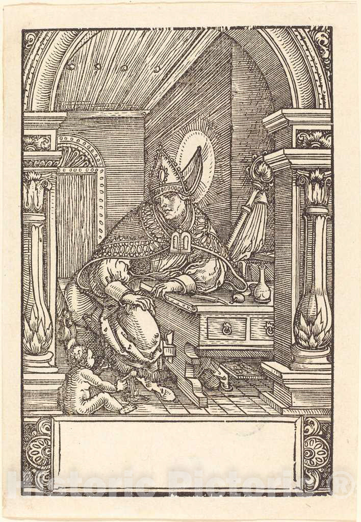 Art Print : Hans Springinklee, Saint Augustine - Vintage Wall Art