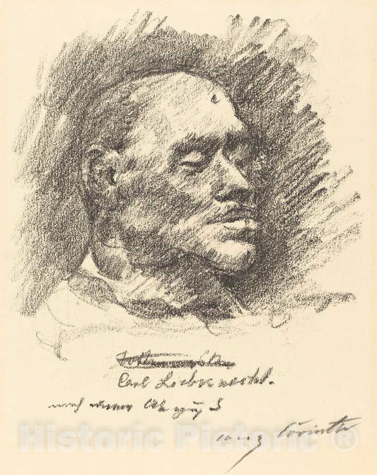 Art Print : Lovis Corinth, Carl Liebknecht (Totenmaske Liebknechts), 1920 - Vintage Wall Art