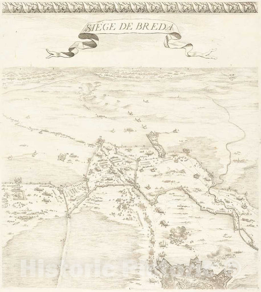 Art Print : Jacques Callot, The Siege of Breda [Plate 2 of 6], c.1628 - Vintage Wall Art
